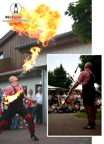 Feuerspucker, Feuer-Jonglage, Jongleur, Feuershow, Comedy... buchen